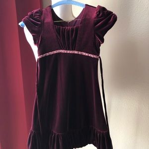 Maroon velvety dress with embellishments*